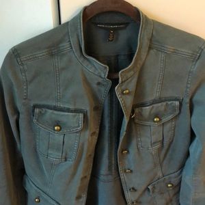 White House Black Market olive jacket, sz 10